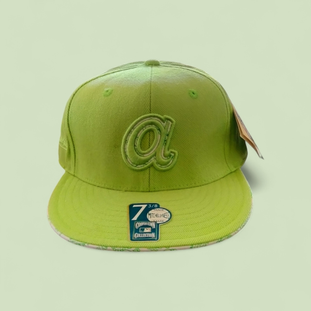 Mitchell & Ness Lime Green Fitted Cap